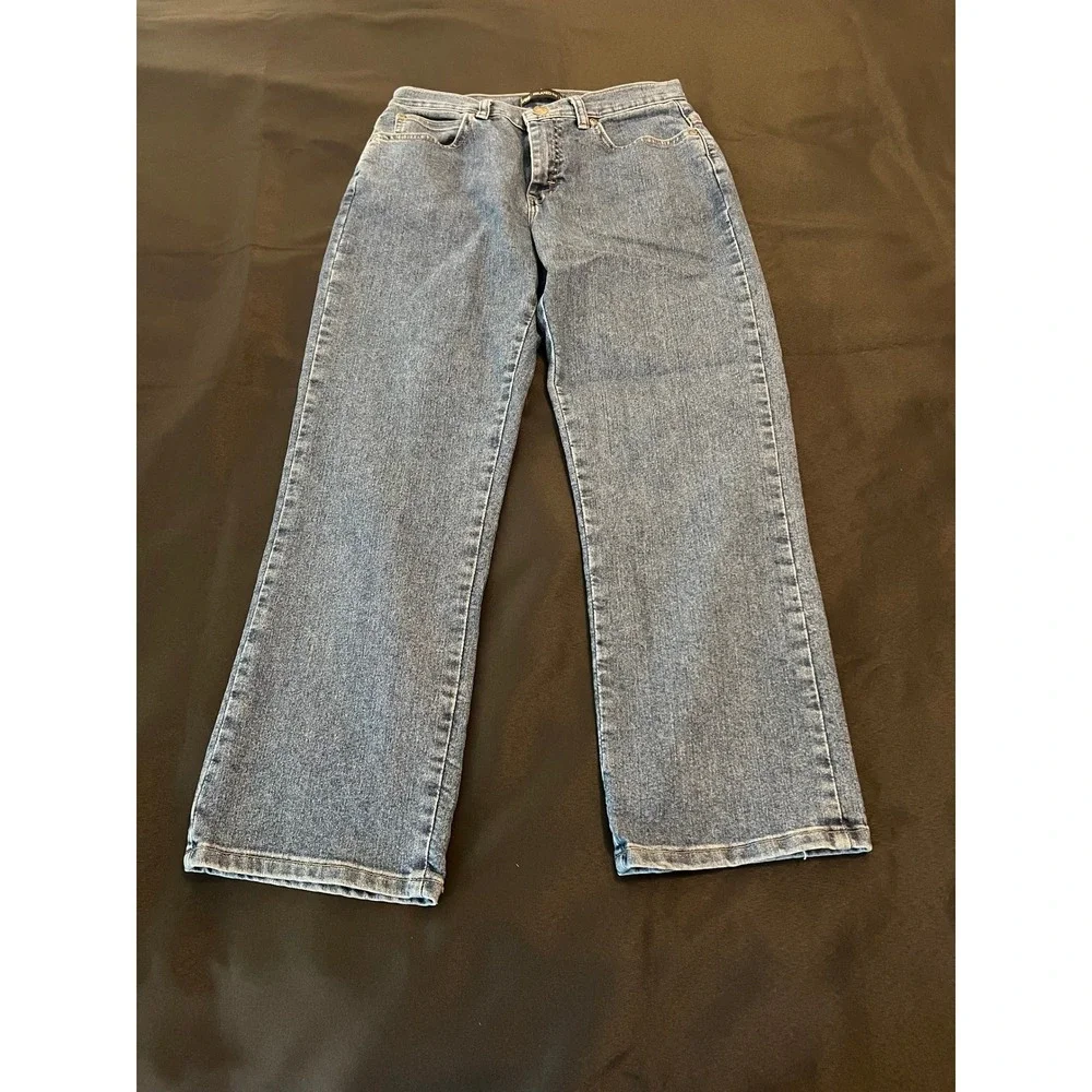 Lee Relaxed Fit Straight Leg Jeans Medium Wash High Rise Denim 6S Petite